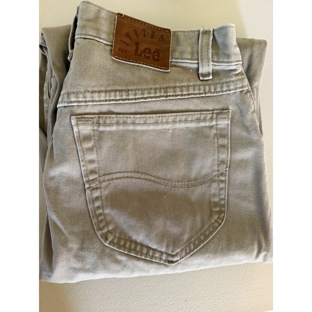 Lee Womens Beige High Rise Straight Leg Jeans Light Wash Denim Cotton 5-Pocket 8